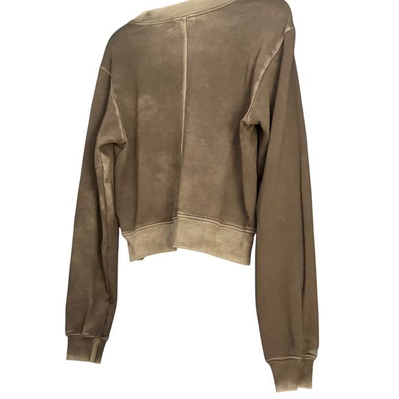 Cotton Citizen's signature Milan Crew Sweatshirt Olive Green Wash Sz Small NWT - Picture 8 of 8